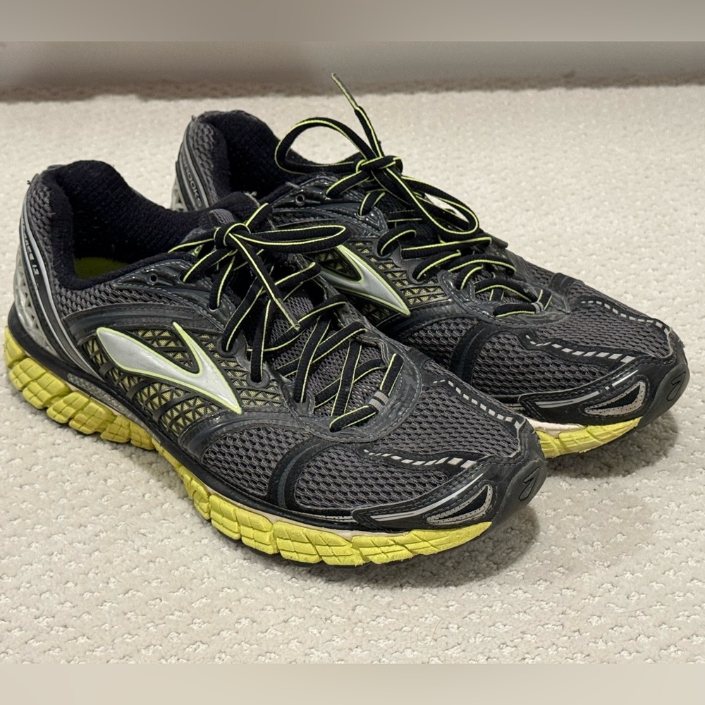Brooks Trance 12 Charcoal and Lime Running Shoes